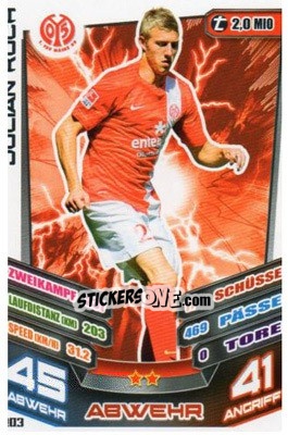 Cromo Julian Koch - German Fussball Bundesliga 2013-2014. Match Attax - Topps