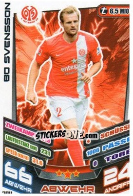Sticker Bo Svensson - German Fussball Bundesliga 2013-2014. Match Attax n. 204 - Topps