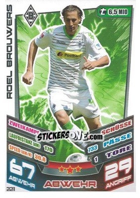 Sticker Roel Brouwers - German Fussball Bundesliga 2013-2014. Match Attax - Topps