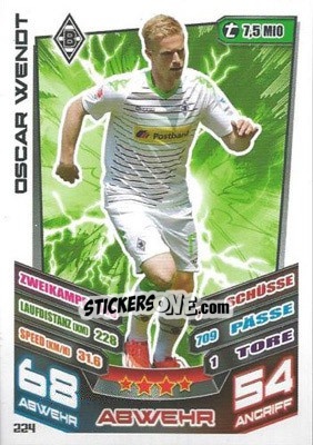 Figurina Oscar Wendt - German Fussball Bundesliga 2013-2014. Match Attax - Topps