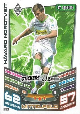 Figurina Havard Nordtveit - German Fussball Bundesliga 2013-2014. Match Attax - Topps