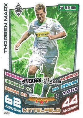 Sticker Thorben Marx - German Fussball Bundesliga 2013-2014. Match Attax - Topps
