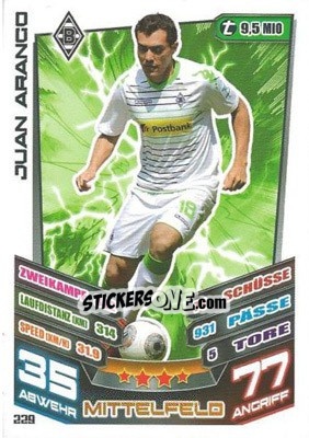 Sticker Juan Arango - German Fussball Bundesliga 2013-2014. Match Attax - Topps