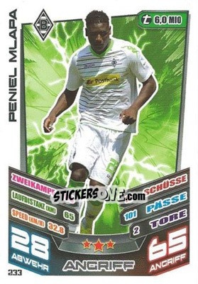 Figurina Peniel Mlapa - German Fussball Bundesliga 2013-2014. Match Attax - Topps