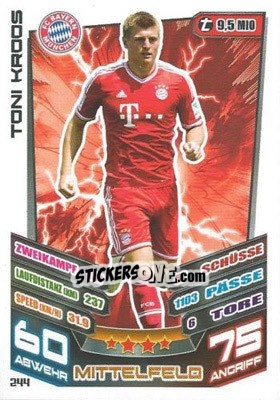 Sticker Toni Kroos - German Fussball Bundesliga 2013-2014. Match Attax - Topps