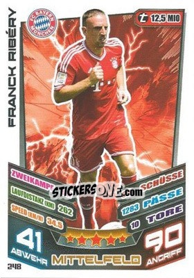 Sticker Franck Ribéry - German Fussball Bundesliga 2013-2014. Match Attax n. 248 - Topps