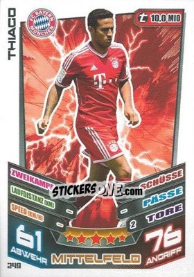Sticker Thiago Alcántara - German Fussball Bundesliga 2013-2014. Match Attax n. 249 - Topps