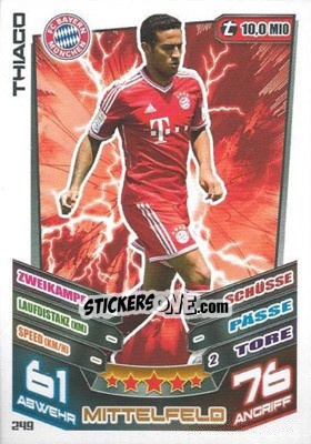 Figurina Thiago Alcántara - German Fussball Bundesliga 2013-2014. Match Attax - Topps