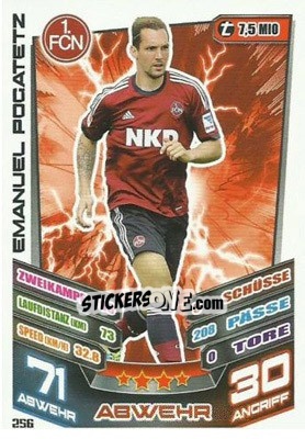 Figurina Emanuel Pogatetz - German Fussball Bundesliga 2013-2014. Match Attax - Topps