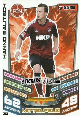 Figurina Hanno Balitsch - German Fussball Bundesliga 2013-2014. Match Attax - Topps