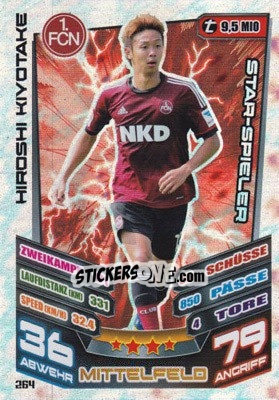 Sticker Hiroshi Kiyotake - German Fussball Bundesliga 2013-2014. Match Attax - Topps