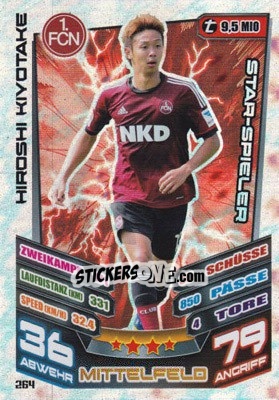Sticker Hiroshi Kiyotake - German Fussball Bundesliga 2013-2014. Match Attax n. 264 - Topps
