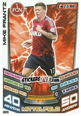 Cromo Mike Frantz - German Fussball Bundesliga 2013-2014. Match Attax - Topps