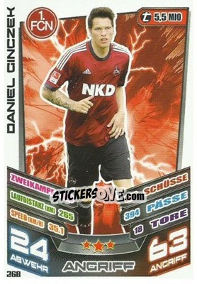 Sticker Daniel Ginczek - German Fussball Bundesliga 2013-2014. Match Attax - Topps