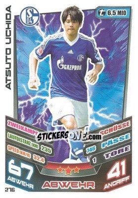 Cromo Atsuto Uchida - German Fussball Bundesliga 2013-2014. Match Attax - Topps