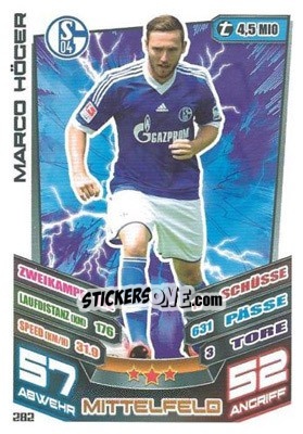 Sticker Marco Höger - German Fussball Bundesliga 2013-2014. Match Attax - Topps