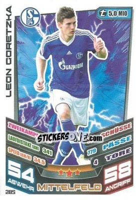 Sticker Leon Goretzka - German Fussball Bundesliga 2013-2014. Match Attax n. 285 - Topps