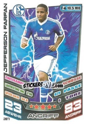 Sticker Jefferson Farfan - German Fussball Bundesliga 2013-2014. Match Attax n. 287 - Topps