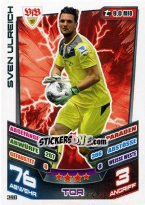 Sticker Sven Ulreich - German Fussball Bundesliga 2013-2014. Match Attax n. 290 - Topps