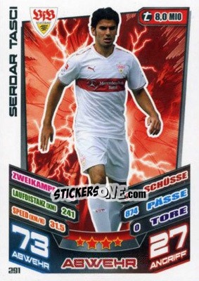 Sticker Serdar Tasci - German Fussball Bundesliga 2013-2014. Match Attax n. 291 - Topps