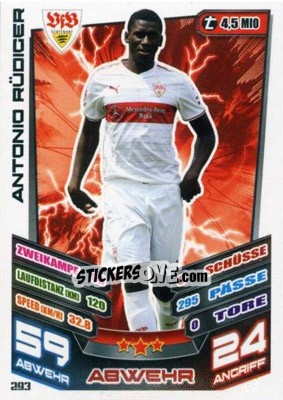 Sticker Antonio Rüdiger - German Fussball Bundesliga 2013-2014. Match Attax n. 293 - Topps
