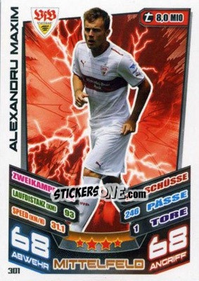 Sticker Alexandru Maxim - German Fussball Bundesliga 2013-2014. Match Attax n. 301 - Topps