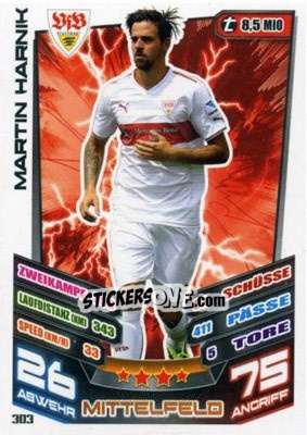 Sticker Martin Harnik - German Fussball Bundesliga 2013-2014. Match Attax n. 303 - Topps