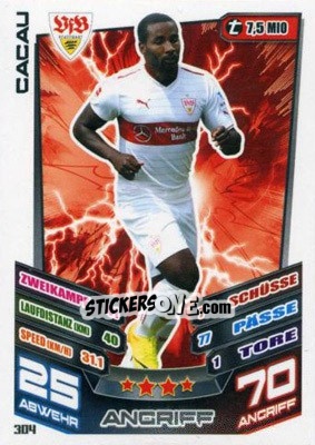 Sticker Cacau - German Fussball Bundesliga 2013-2014. Match Attax n. 304 - Topps