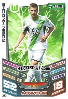 Sticker Robin Knoche - German Fussball Bundesliga 2013-2014. Match Attax - Topps