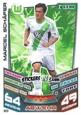 Cromo Marcel Schäfer - German Fussball Bundesliga 2013-2014. Match Attax - Topps