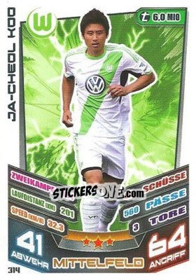 Sticker Ja-Cheol Koo - German Fussball Bundesliga 2013-2014. Match Attax - Topps