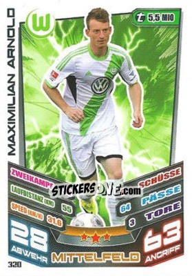 Sticker Maximilian Arnold - German Fussball Bundesliga 2013-2014. Match Attax - Topps