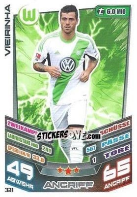 Sticker Vieirinha - German Fussball Bundesliga 2013-2014. Match Attax n. 321 - Topps