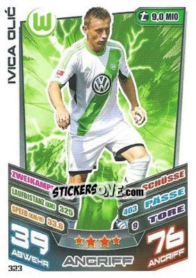Sticker Ivica Olic - German Fussball Bundesliga 2013-2014. Match Attax n. 323 - Topps