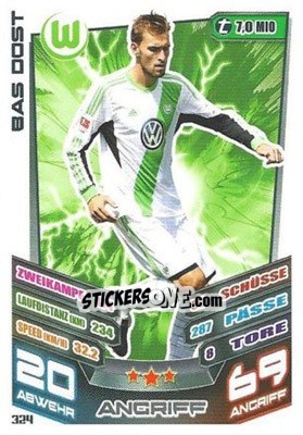 Figurina Bas Dost - German Fussball Bundesliga 2013-2014. Match Attax - Topps