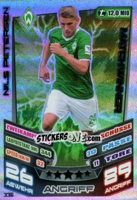 Sticker Nils Petersen - German Fussball Bundesliga 2013-2014. Match Attax n. 336 - Topps