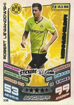 Sticker Robert Lewandowski - German Fussball Bundesliga 2013-2014. Match Attax - Topps