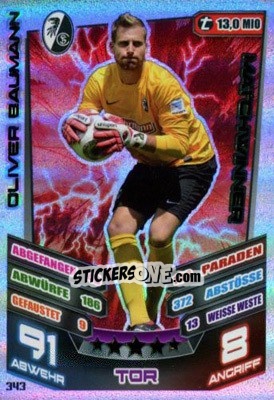Sticker Oliver Baumann - German Fussball Bundesliga 2013-2014. Match Attax n. 343 - Topps