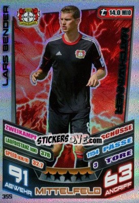 Sticker Lars Bender - German Fussball Bundesliga 2013-2014. Match Attax - Topps