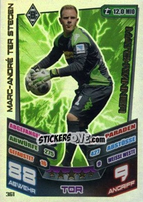 Cromo Marc-André ter Stegen - German Fussball Bundesliga 2013-2014. Match Attax n. 361 - Topps