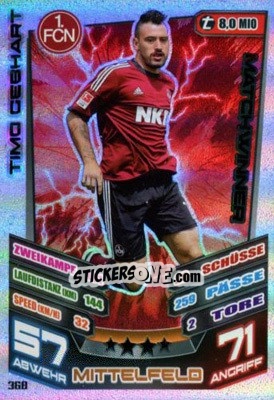 Sticker Timo Gebhart - German Fussball Bundesliga 2013-2014. Match Attax n. 368 - Topps