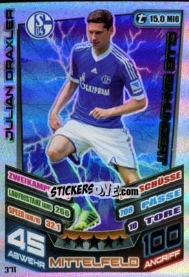 Sticker Julian Draxler - German Fussball Bundesliga 2013-2014. Match Attax n. 371 - Topps