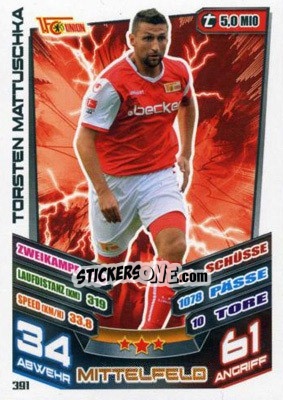 Cromo Torsten Mattuschka - German Fussball Bundesliga 2013-2014. Match Attax - Topps