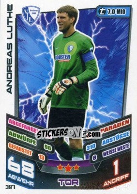 Sticker Andreas Luthe - German Fussball Bundesliga 2013-2014. Match Attax n. 397 - Topps