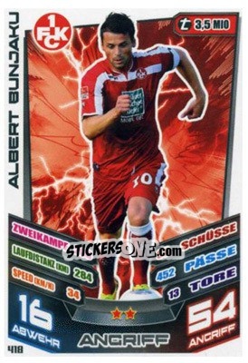 Sticker Albert Bunjaku - German Fussball Bundesliga 2013-2014. Match Attax - Topps