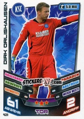 Sticker Dirk Orlishausen - German Fussball Bundesliga 2013-2014. Match Attax - Topps