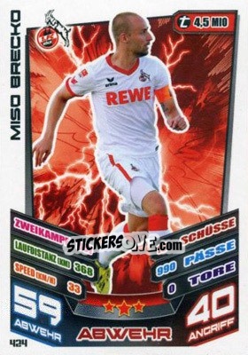 Sticker Miso Brecko - German Fussball Bundesliga 2013-2014. Match Attax - Topps