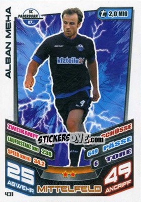 Cromo Alban Meha - German Fussball Bundesliga 2013-2014. Match Attax - Topps