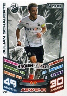 Sticker Julian Schauerte - German Fussball Bundesliga 2013-2014. Match Attax - Topps
