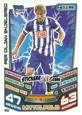 Cromo Per Ciljan Skjelbred - German Fussball Bundesliga 2013-2014. Match Attax - Topps